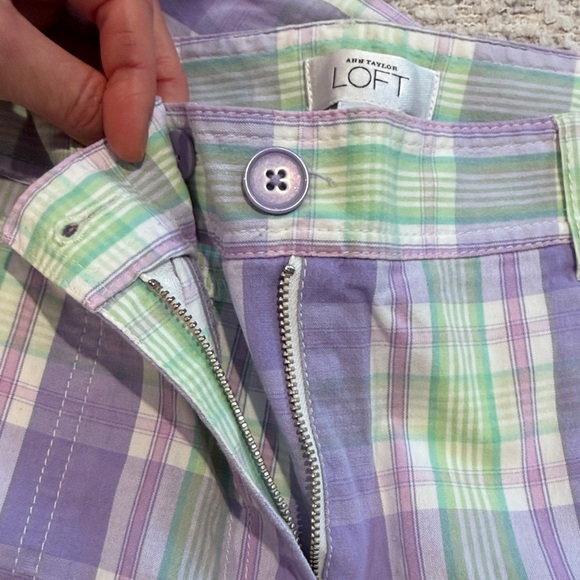 LOFT Pastel Plaid Pants - Picture 4 of 7